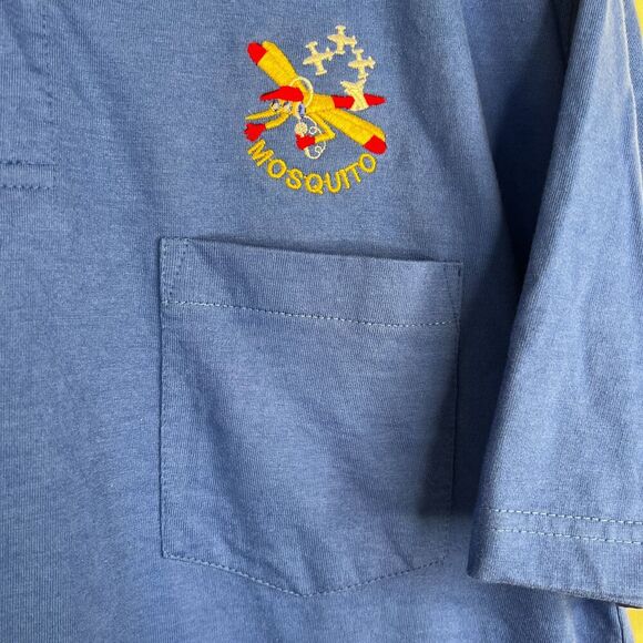 Crystal Springs Bright Blue Polo Shirt Mosquito Embroidered Logo Size Large - Picture 7 of 9